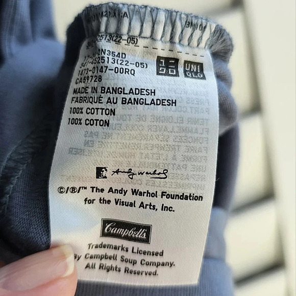 Uniqlo Tee Shirt Andy Warhol Kyoto  Campbell Cotton Blue size L - Picture 4 of 5